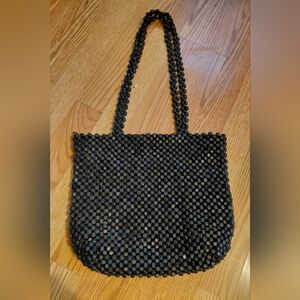 Elegant Black Beaded Women's Bag